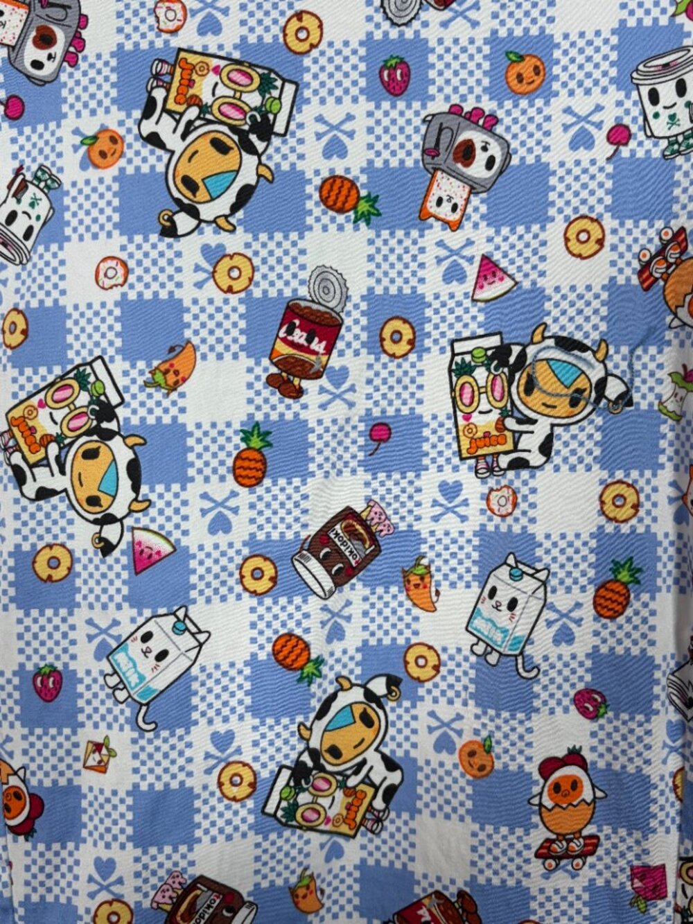 Koi Tokidoki Women L Summer Picnic Eve Scrub Top Shirt Stretch Pockets 1017TKD - Picture 5 of 7